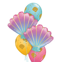Sea Creatures Seashall Balloon Bouquet with Helium and Weight