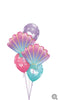Sea Creatures Seashell Fish Balloon Bouquet with Helium and Weight
