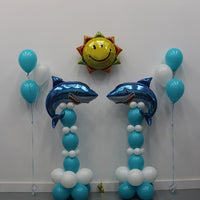 Shark Balloons Stand Up Sun Bouquet Package