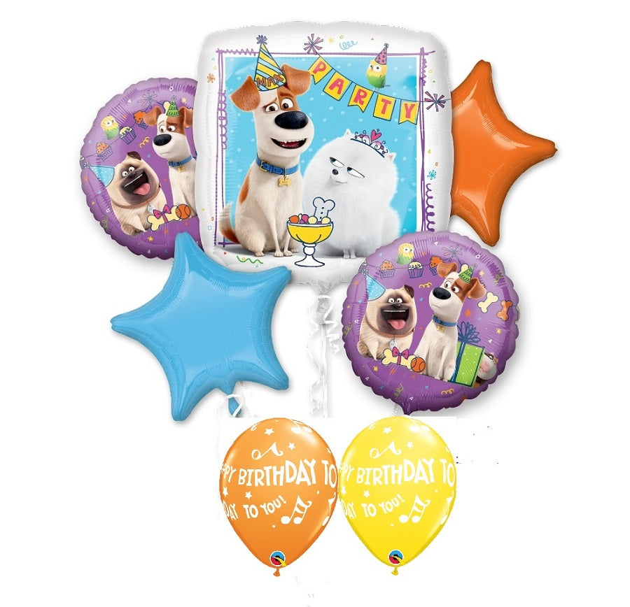 Secret Life of Pets Birthday Balloo Bouquet with Helium and Weight