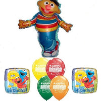Sesame Street Ernie Birthday Balloon Bouquet with Helium and Weight