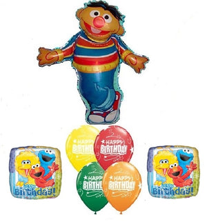 Sesame Street Ernie Birthday Balloon Bouquet with Helium and Weight
