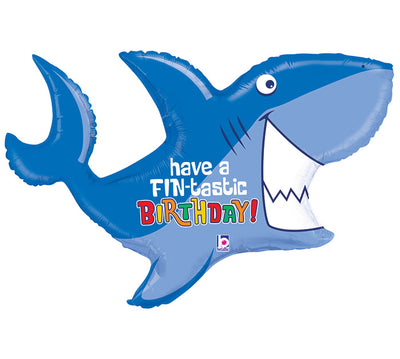 Birthday Shark Fintastic Birthday Balloon with Helium and Weight