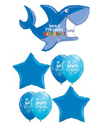 Shark Fintastic Birthday Balloon Bouquet with Helium and Weight