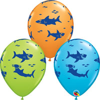 11 inch Shark Balloons with Helium and Hi Float