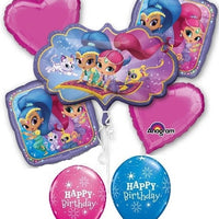 Shimmer and Shine Birthday Balloon Bouquet with Helium and Weight