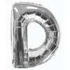 Jumbo Silver Letter D Foil Balloon with Helium Weight