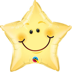 Smiley Star 20 inch Foil Balloons