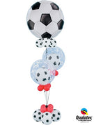 Soccer Ball Bubble Balloon Bouquet Stand Up with Helium and Weight