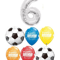 Soccer Ball Pick An Age Silver Number Birthday Balloon Bouquet