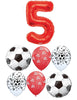 Soccer Balls Pick An Age Red Number Birthday Balloon Bouquet