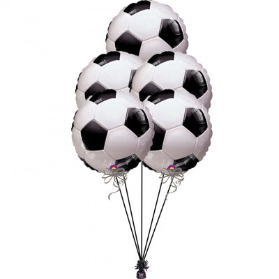 Soccer Balls Foil Balloon Bouquet with Helium and Weight