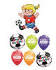 Soccer Ball Girl Birthday Balloon Bouquet with Helium and Weight