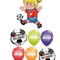Soccer Ball Girl Birthday Balloon Bouquet with Helium and Weight