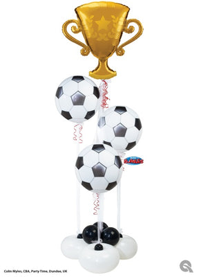 Soccer Ball Trophy Balloon Bouquet Stand Up