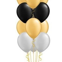 Solid Colour Balloons Bouquet of 13 with Helium Hi Float and Weight