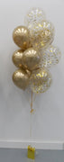 Chrome Gold Confetti Balloon Bouquet of 13