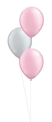 Solid Colour Balloon Bouquet of 3 with Helium and Weight
