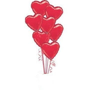 Solid Colour Hearts Balloons Bouquet of 7 with Helium and Weight