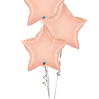 Solid Colour Stars Balloon Bouquet of 3 with Helium and Weight