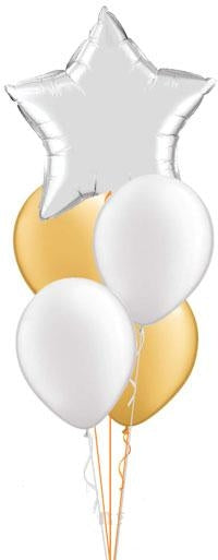 Solid Colour Star Balloon Bouquet of 5