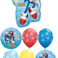 Sonic Hedgehog Birthday Balloon Bouquet with Helium and Weight