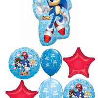Sonic Hedgehog Birthday Balloon Bouquet with Helium and Weight
