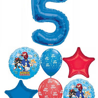 Sonic Hedgehog Pick An Age Blue Number Birthday Balloon Bouquet