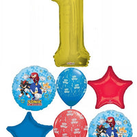 Sonic Hedgehog Pick An Age Gold Number Birthday Balloon Bouquet