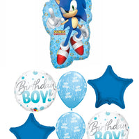Sonic Hedgehog Birthday Boy Balloon Bouquet with Helium and Weight