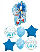 Sonic Hedgehog Birthday Boy Balloon Bouquet with Helium and Weight