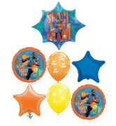 Space Jam Birthday Balloon Bouquet with Helium and Weight