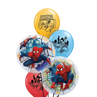 Spider Man Bubbles Birthday Balloons Bouquet