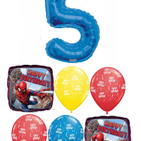Spider Man Blue Number Pick An Age Birthday Balloon Bouquet