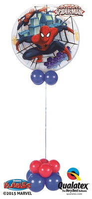 Spider Man Bubble Balloon Centerpiece with Helium Weight