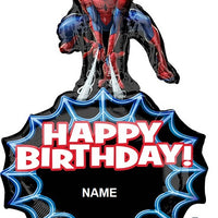 pider Man Personalize Name Foil Balloon with Helium and Weight