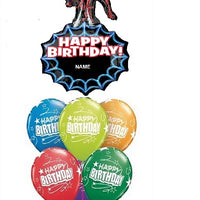 Spider Man Personalize Name Birthday Balloon Bouquet Helium and Weight