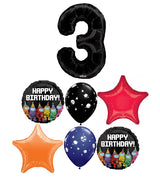 Spies in Space Birthday Black Number Pick An Age Balloons Bouquet