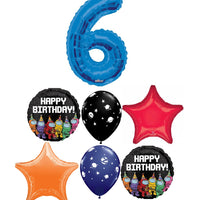 Spies in Space Birthday Blue Number Pick An Age Balloons Bouquet