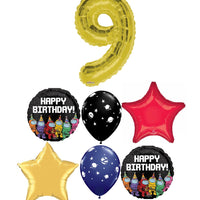 Spies in Space Birthday Gold Number Pick An Age Balloons Bouquet