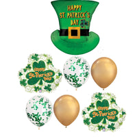 St Patrick Day Top Hat Confetti Balloons Bouquet