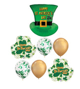 St Patrick Day Top Hat Confetti Balloons Bouquet