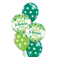 St Patricks Day Shamrock Balloons Bouquet of 7