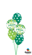 St Patricks Day Shamrock Balloons Bouquet of 7