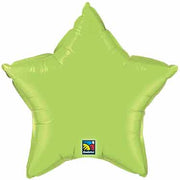 18 inch Lime Green Star Foil Balloons includes Helium