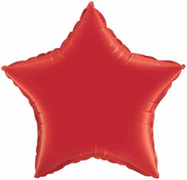 36 inch Jumbo Red Star Shape Foil Balloons with Helium and Weight