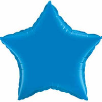 36 inch Jumbo Blue Star Shape Foil Balloons with Helium and Weight