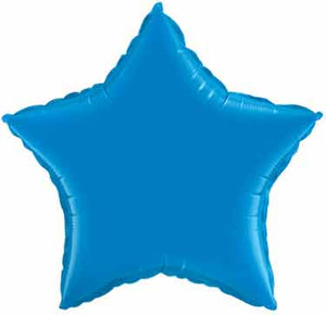 36 inch Jumbo Blue Star Shape Foil Balloons with Helium and Weight