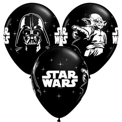 11 inch Star Wars Black Balloons with Helium and Hi Float