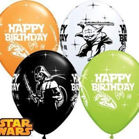 11 inch Star Wars Happy Birthday Balloons with Helium and Hi Float
